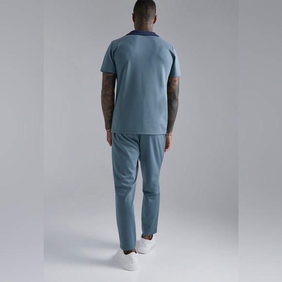 CONTRAST REVERE POLO AND JOGGER SET - Picture 2 of 4